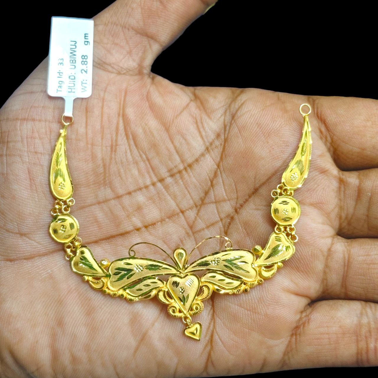 GOLD CHOKER NECKLACE-(WGT: 2.880 GM APPROX) BIS CERTIFIED HUID HALLMARK 9KT GOLD NECKLACE 1 PIECE FOR WOMEN.