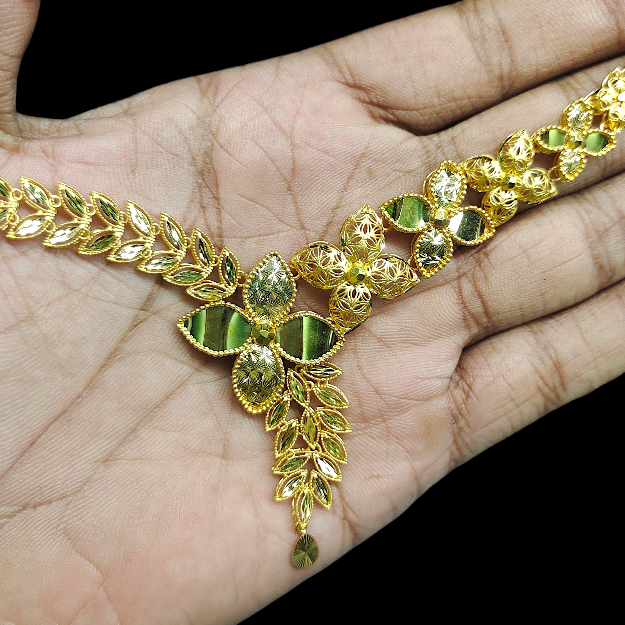 GCN22K- WGT: 17.820 BIS CERTIFIED HUID HALLMARK 916 22KT GOLD NECKLACE 1 PIECE WITH FREE ADJUSTABLE TASSEL FOR WOMEN.(41311M)