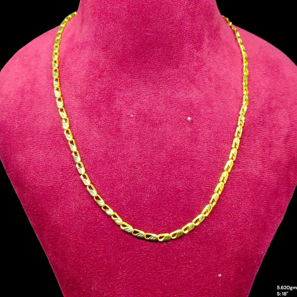 GOLD CHAIN- (WGT: 5.620 GM APPROX) BIS CERTIFIED HUID HALLMARK 9KT GOLD CHAIN (18 INCH) 1 PIECE FOR UNISEX.