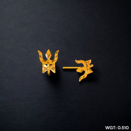 (GPT) RAJLAXMI WGT: 0.510 GM APPROX HUID HALLMARK 916 22KT GOLD EAR TOPS STUD 1 PAIR FOR REGULAR USE.