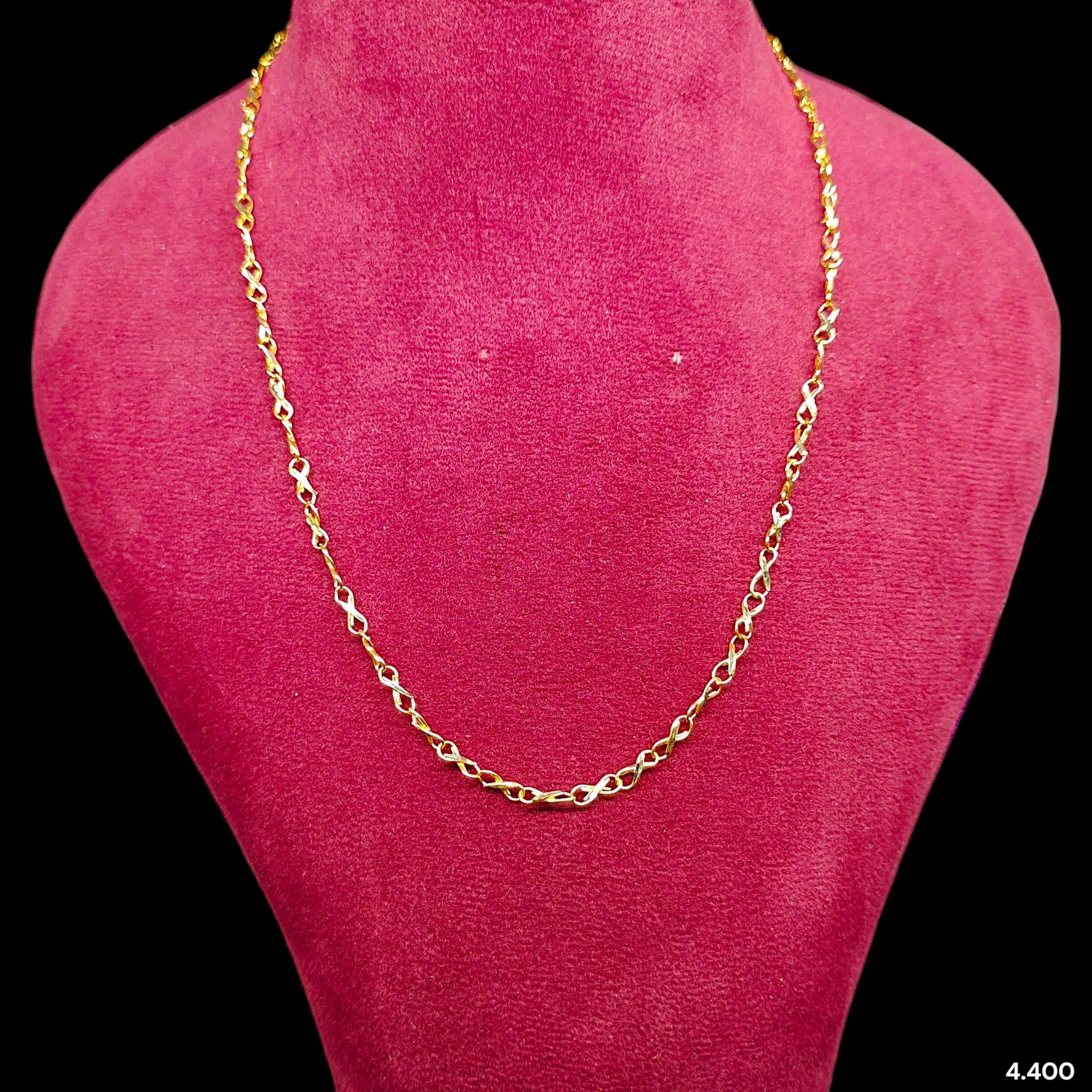 GOLD CHAIN- (WGT: 4.400 GM APPROX) BIS CERTIFIED HUID HALLMARK 9KT GOLD CHAIN (18 INCH) 1 PIECE FOR UNISEX.