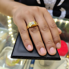 GENTS FINGER RING (GGFR9) TRJ (SIZE: 21) WGT: 2.090 GM APPROX BIS CERTIFIED HUID HALLMARK 9KT GOLD FINGER RING FOR MEN 1 PIECE FOR REGULAR USE.