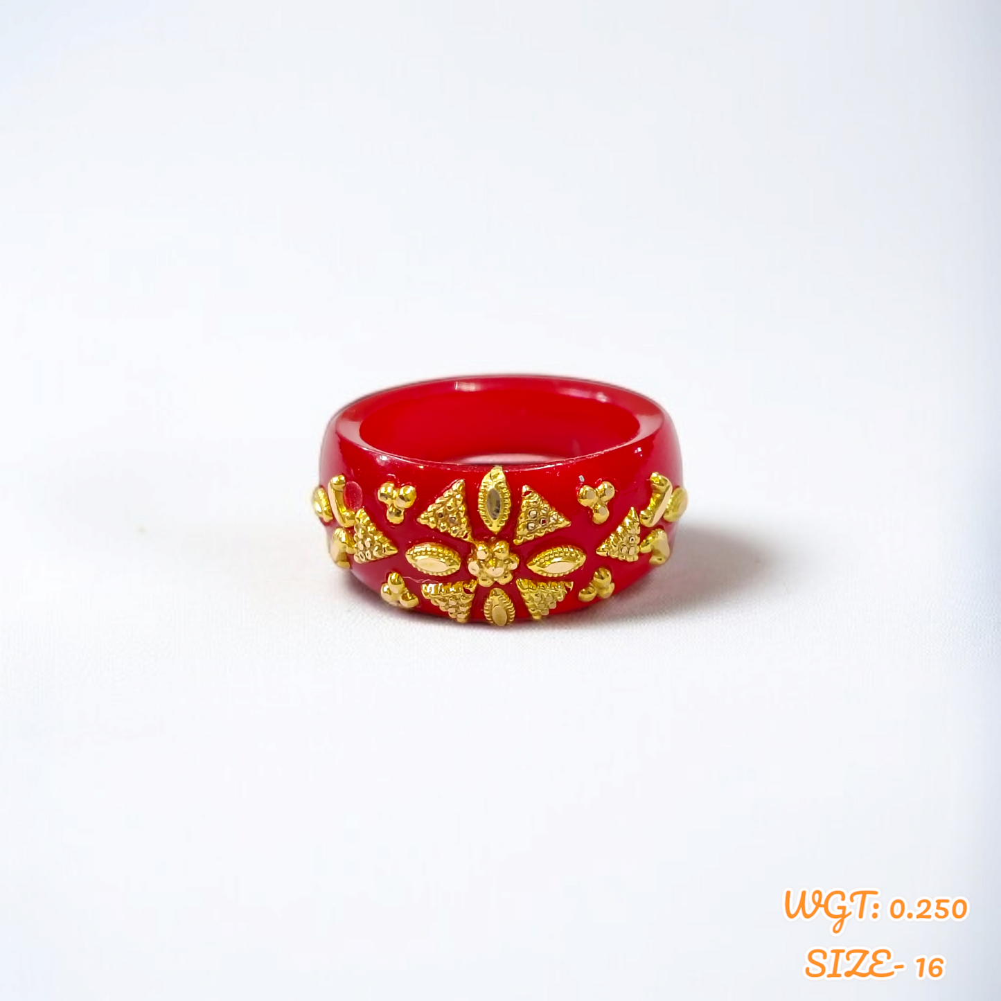 (GPR) TRJ (SIZE: 16) WGT: 0.250 GM APPROX KDM GOLD POLA RING FOR WOMEN 1 PIECE FOR GIFT (SOLD ON MRP)