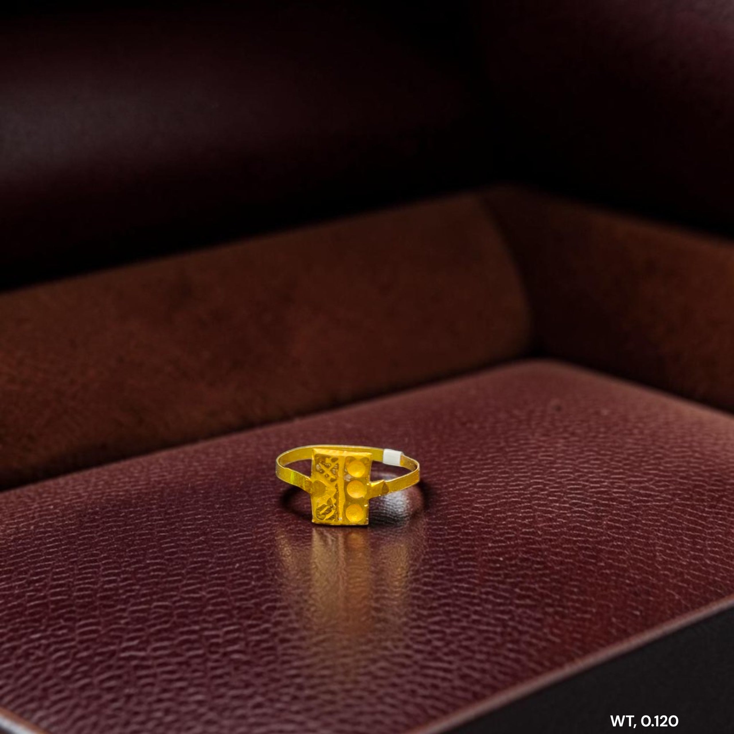 BABY JEWELLERY- TRJ WGT: 0.120 GM APPROX 375 9KT HUID HALLMARK GOLD BABY FINGER RING 1 PIECE FOR RICE CEREMONY & BIRTHDAY.