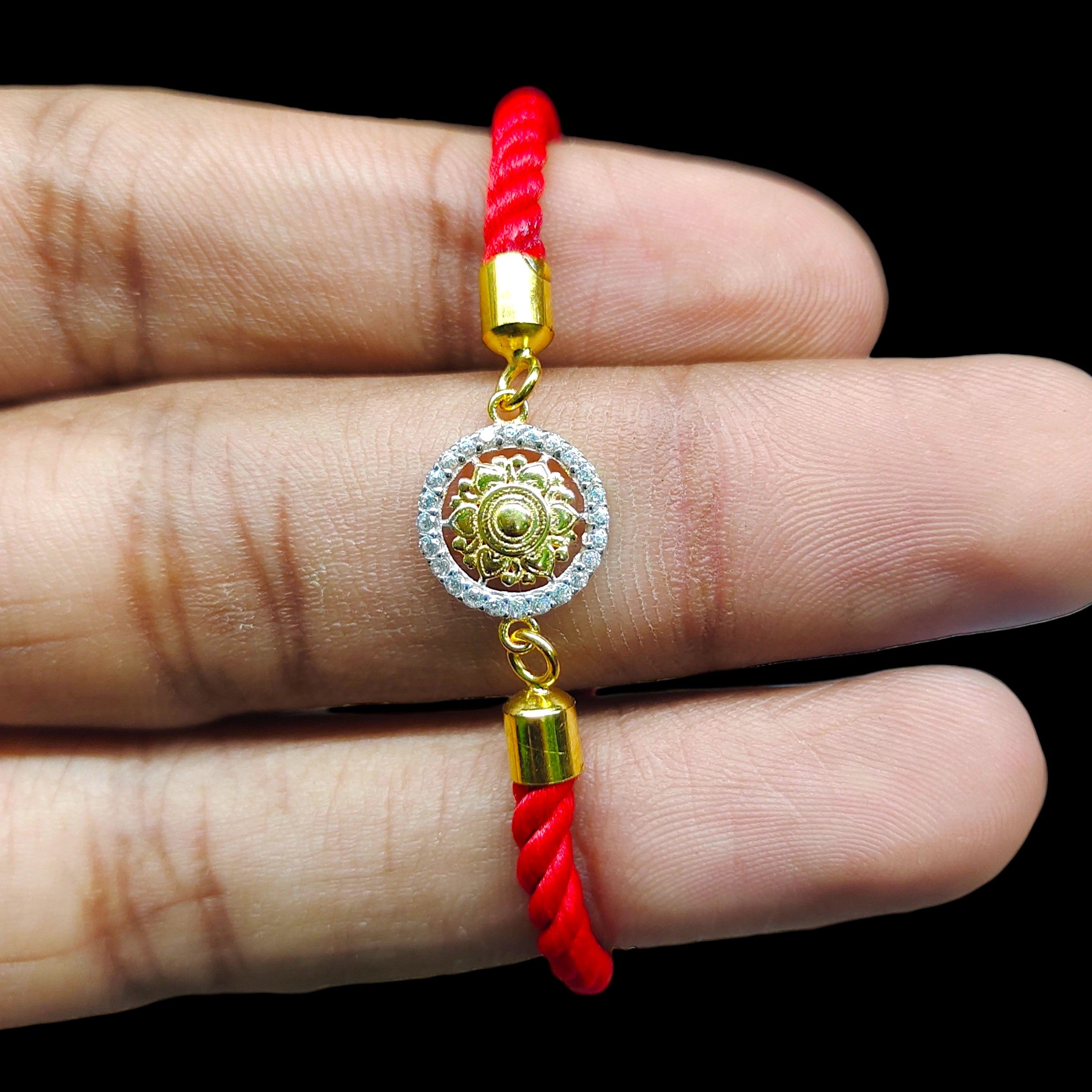 RAKHI- (WGT: 0.370 GM APPROX) BIS CERTIFIED HUID HALLMARK 375 9KT GOLD RAKHI FOR YOUR BELOVED BROTHER (ADJUSTABLE SIZE).