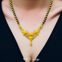 TRJ WGT: 1.230 GM APPROX 22KT HUID HALLMARK GOLD PENDANT MANGALSUTRA 1 PIECE WITH TASSEL.