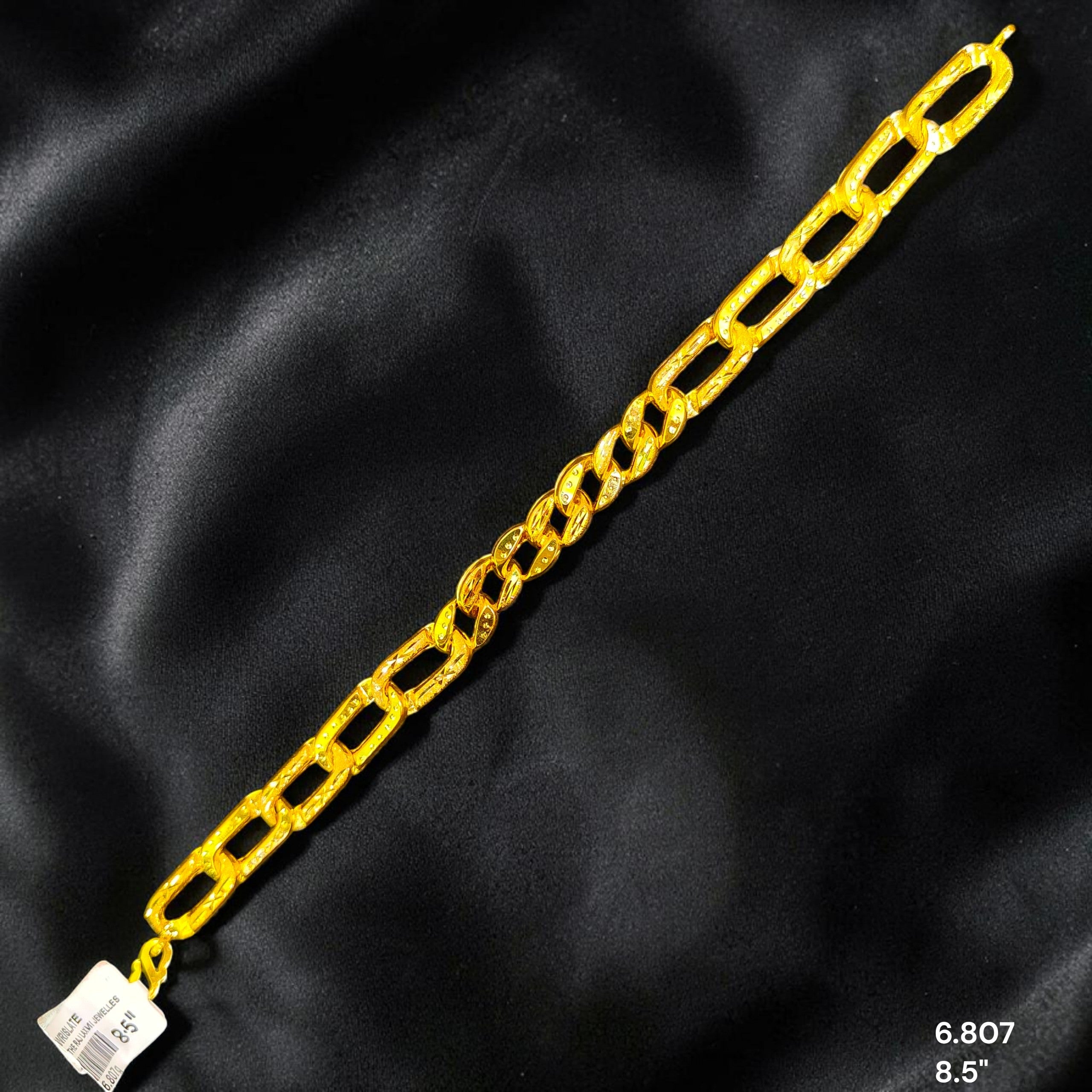 GOLD WRISTLET- 8.5" (WGT: 6.807 GM APPROX) BIS CERTIFIED HUID HALLMARK 375 9KT GOLD WRISTLET FOR GENTS.