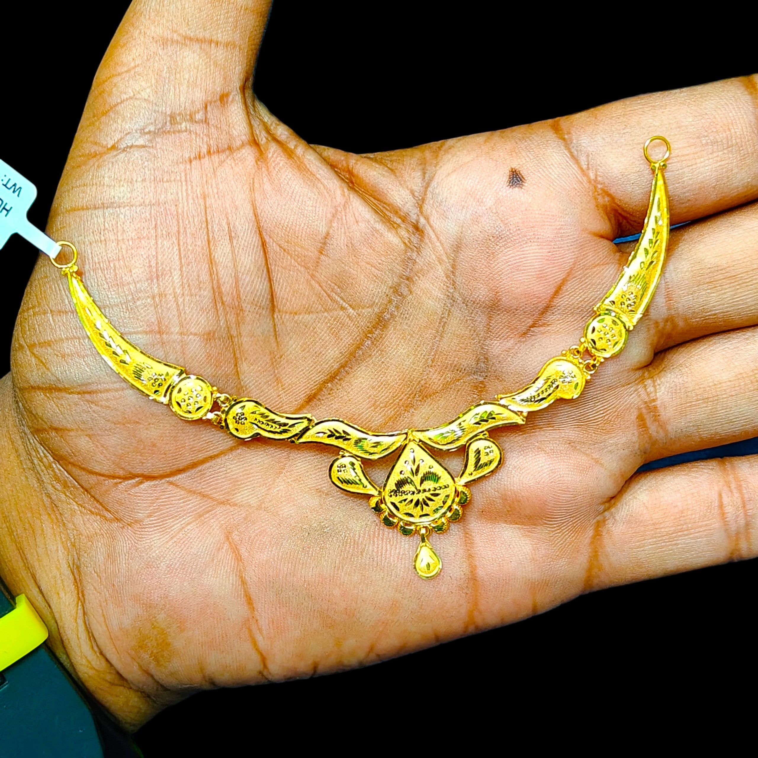 GOLD CHOKER NECKLACE-(WGT: 2.190 GM APPROX) BIS CERTIFIED HUID HALLMARK 9KT GOLD NECKLACE 1 PIECE FOR WOMEN.