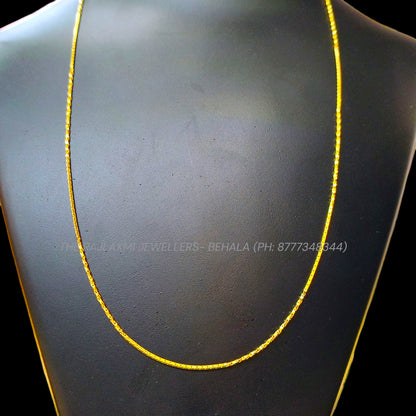 GCH- (DUAL TONE DESIGN) BIS CERTIFIED TRJ WGT: 2.880 GM APPROX HUID HALLMARK 22KT GOLD CHAIN (16 INCH) 1 PIECE FOR BABY GIRL & BOY.