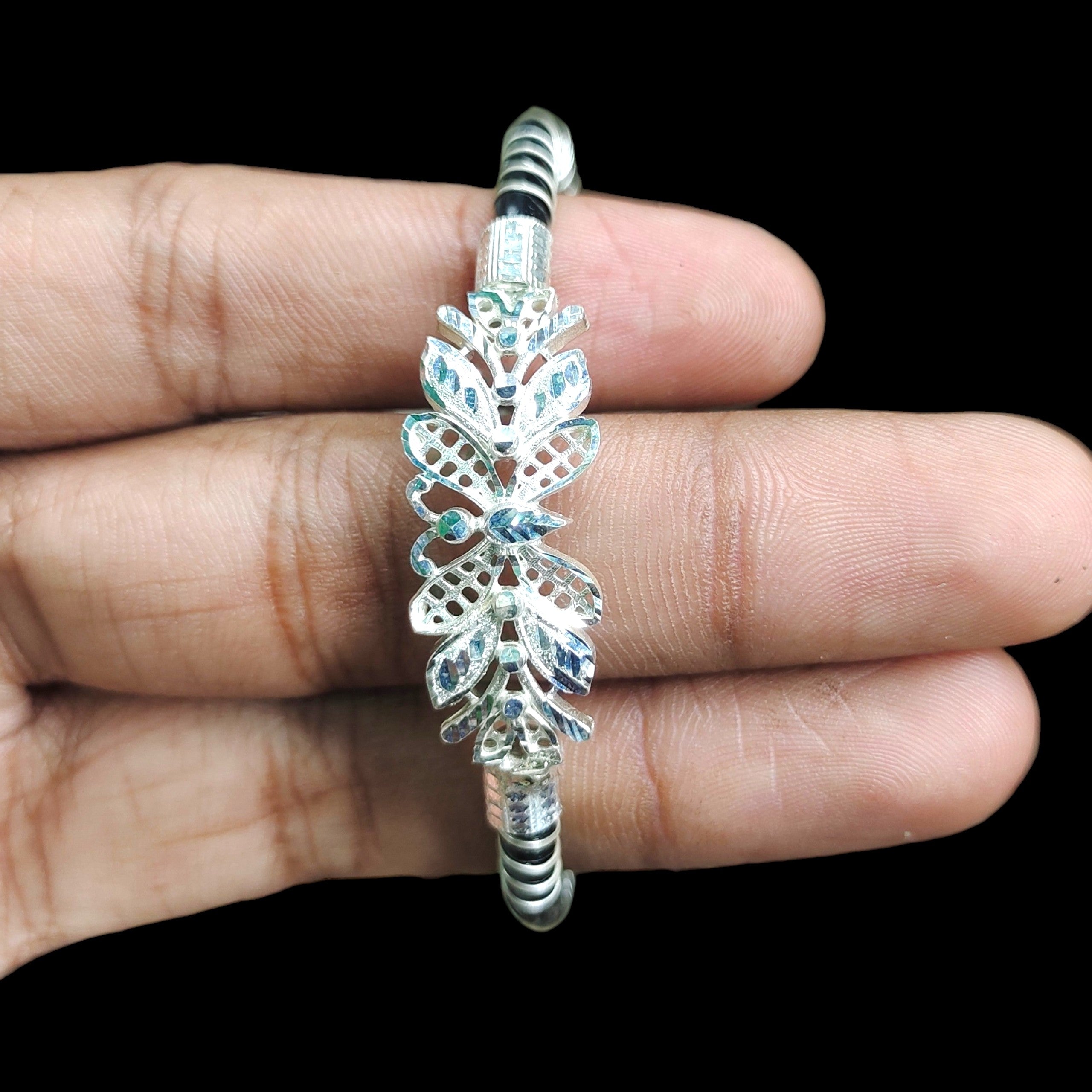 SNA92-(SIZE: 25) BIS HALLMARK 925 SILVER NOA BANGLES FOR WOMEN 1 PIECE - SOLD ON FIXED PRICE (LIFETIME EXCHANGE VALUE 50% ON PURCHASE PRICE)