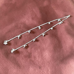 SILVER PAYEL- (WGT: 21.600 GM APPROX) BIS HALLMARK 925 SILVER PAYEL (ANKLET) 1 PAIR LENGTH: 10 INCH FOR WOMEN.