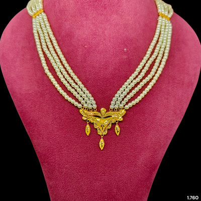 (GMH)- (AZRSUL) (WGT: 1.760 GM APPROX) BIS CERTIFIED HUID HALLMARK 9KT GOLD MOTI SITAHAR NECKLACE 1 PIECE WITH ADJUSTABLE TASSEL.