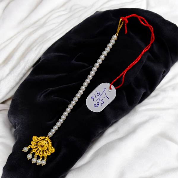 GOLD TICKLY- TRJ WGT: 1.500 GM APPROX 22KT HUID HALLMARK GOLD MOTI TICKLY (MANGTIKA) 1 PIECE FOR MARRIAGE.