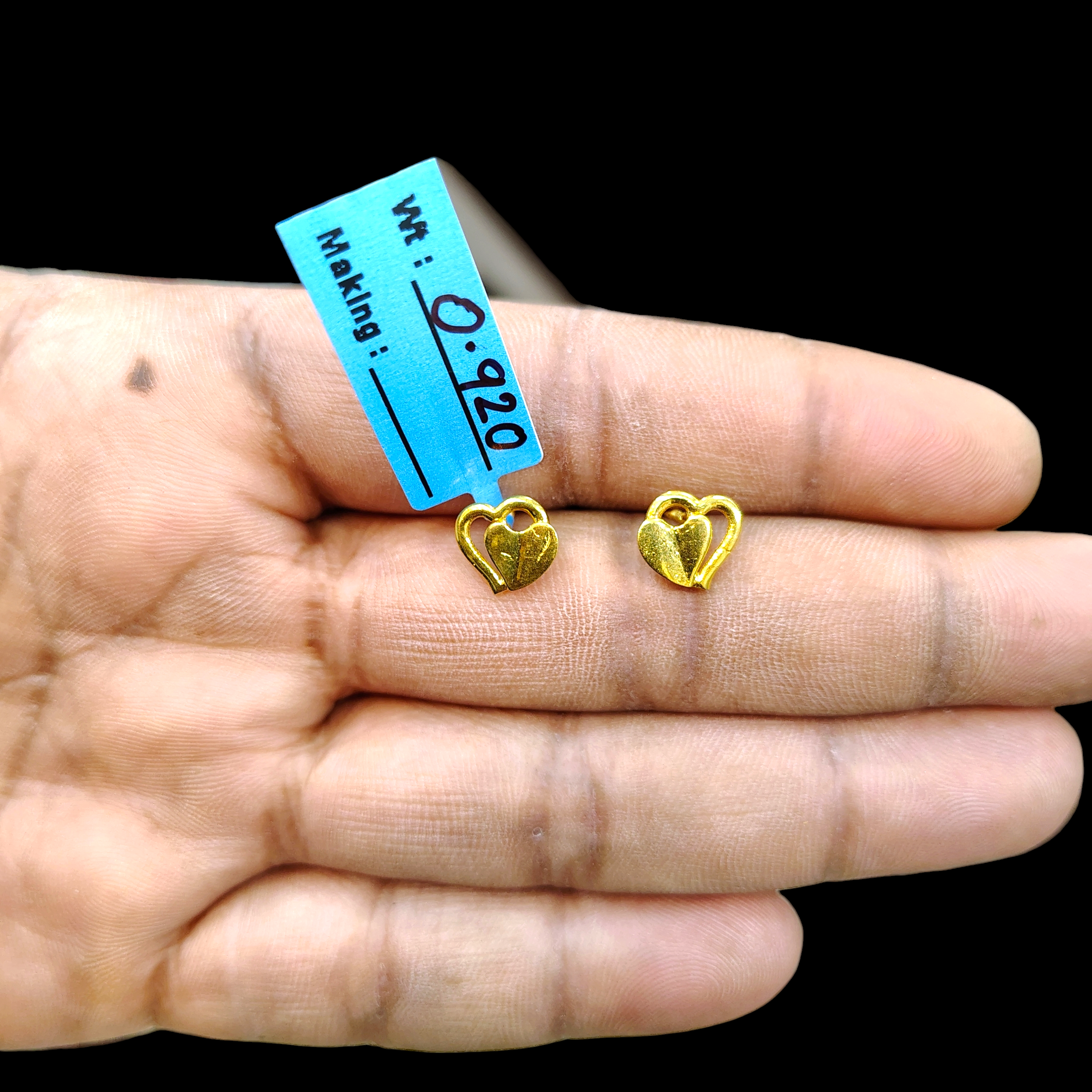 (GSE9) TRJ BABY TOPS WGT: 0.920 GM APPROX BIS CERTIFIED HUID HALLMARK 9KT GOLD STUD EARRINGS FOR WOMEN 1 PAIR FOR REGULAR USE.