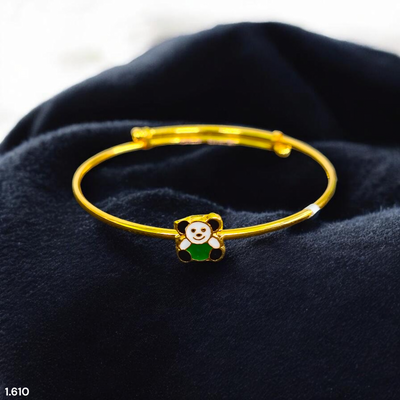 BABY JEWELLERY- (WGT: 1.610 GM APPROX) BIS CERTIFIED 375 9KT GOLD BABY BANGLE 1 PIECE FULL ADJUSTABLE SIZE FROM NEW BORN TO 4 YEARS (FOR RICE CEREMONY AND BIRTHDAY).