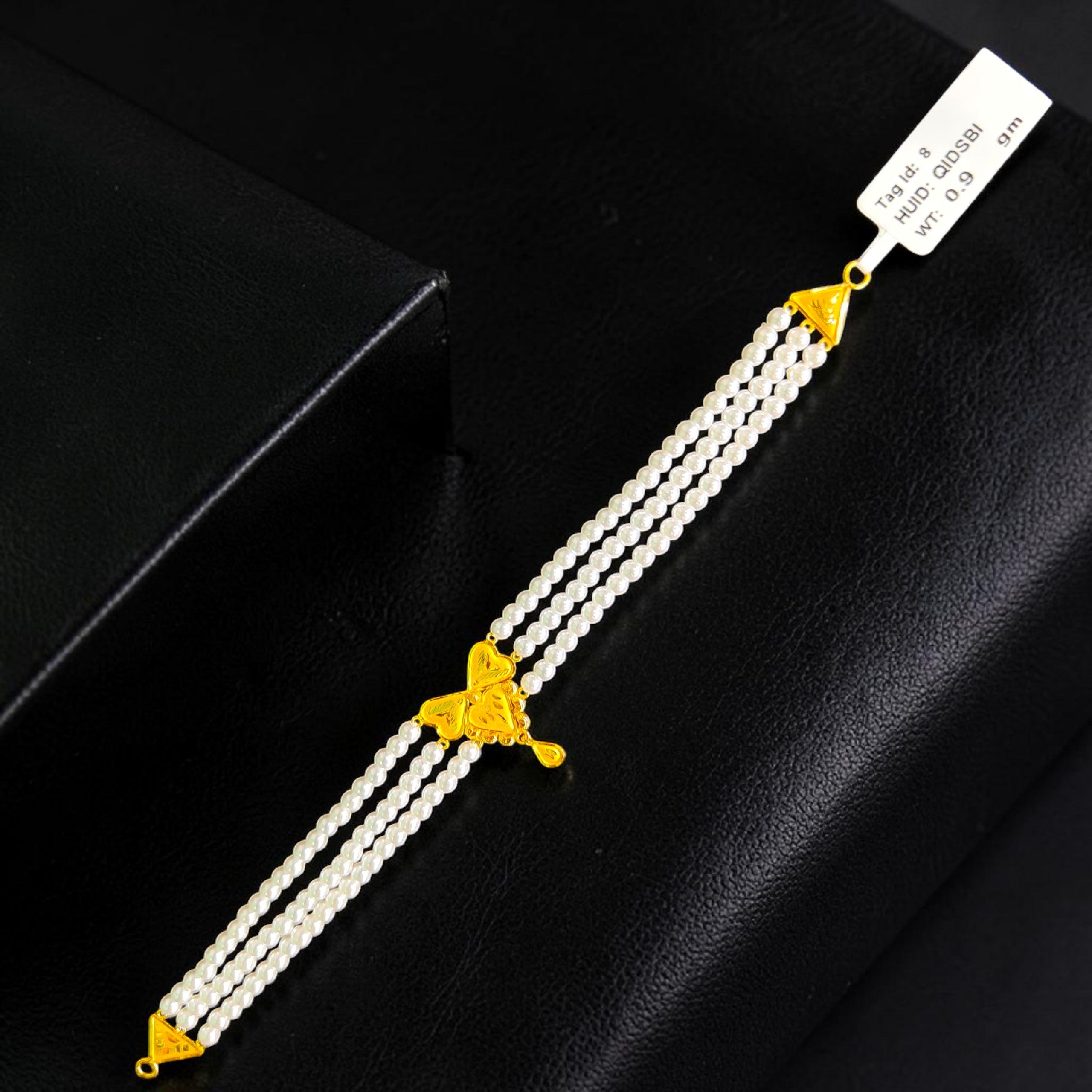 GOLD MOTI HAR- CERTIFIED BIS HUID HALLMARK 916 22KT GOLD MOTI CHOKER 1 PIECE (WGT: 0.900 GM) WITH ADJUSTABLE TASSEL FOR GIFT IN MARRIAGE.
