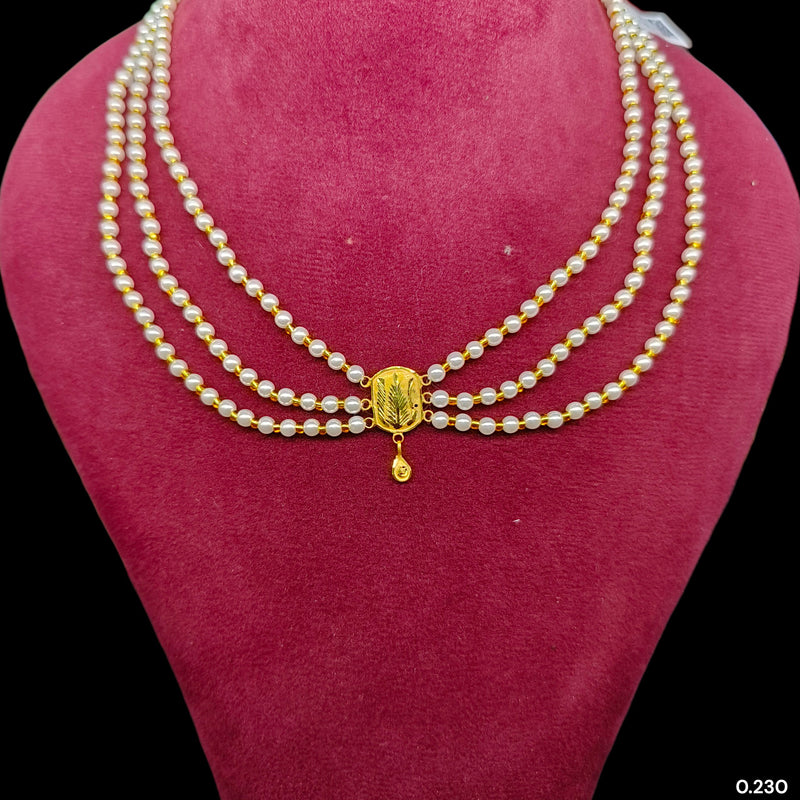 BFG-(WGT: 0.230 GM APPROX) BIS CERTIFIED HUID HALLMARK 375 9KT GOLD MOTI NECKLACE 1 PIECE  WITH ADJUSTABLE TASSEL FOR GIFT IN MARRIAGE.