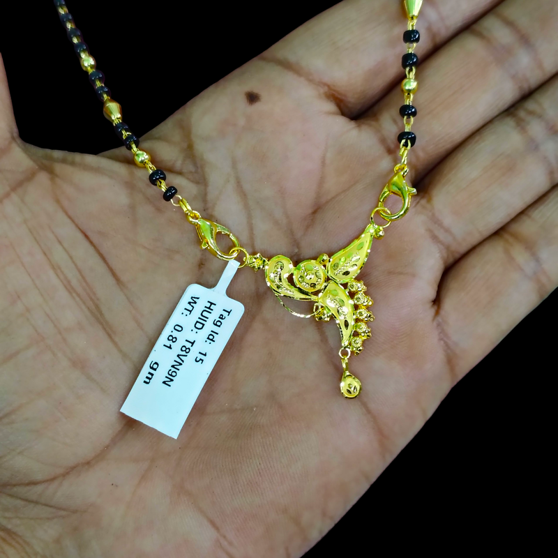 GOLD PENDANT- WGT: 0.810 GM APPROX 22KT HUID HALLMARK GOLD PENDANT MANGALSUTRA 1 PIECE WITH TASSEL.