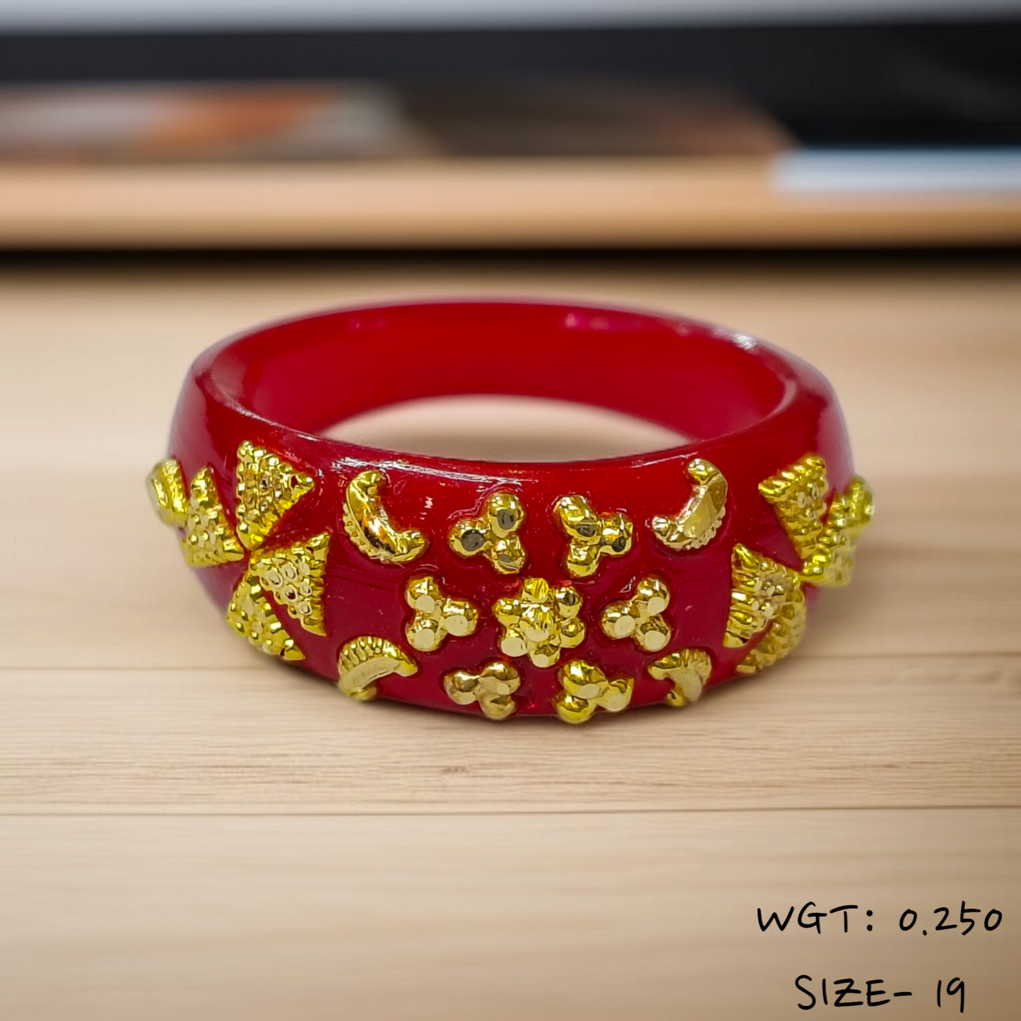 (GPR) TRJ (SIZE: 19) WGT: 0.250 GM APPROX (50 TONCH) KDM GOLD POLA RING FOR WOMEN 1 PIECE FOR GIFT (SOLD ON MRP)