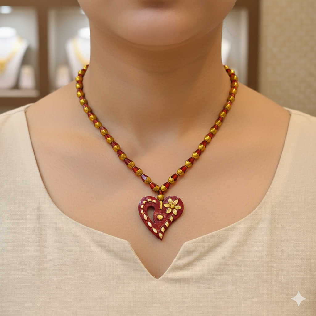 (GPL) STAR LOVE DESIGN BIS CERTIFIED HUID HALLMARK 9KT GOLD POLA PENDANT (MINI) 1 PIECE WITH ADJUSTABLE TASSEL (BEST FOR GIFT) APPROX WGT: 0.120 GM SOLD ON MRP BY RAJLAXMI.