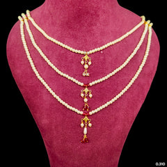 (GMH)- (WGT: 0.310 GM APPROX) BIS CERTIFIED HUID HALLMARK 9KT GOLD MOTI SITAHAR NECKLACE 1 PIECE WITH ADJUSTABLE TASSEL.(QBFL9N)