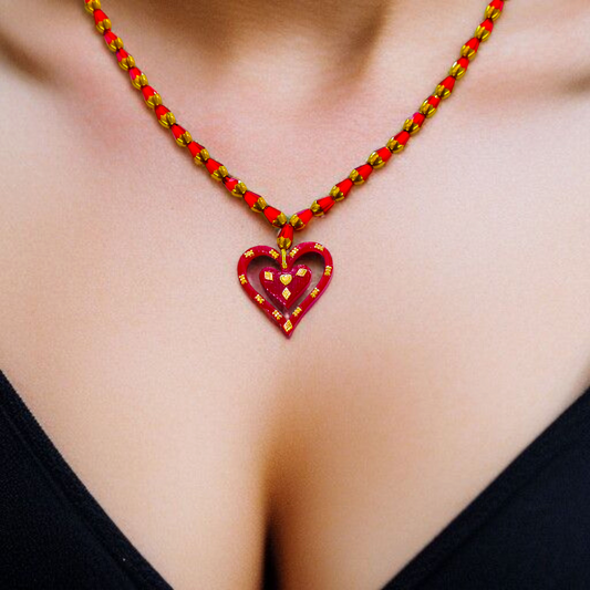 (GREAT FREEDOM OFFER) LASER PASTING ANTI LOVE DESIGN KDM GOLD POLA PENDANT (MINI) 1 PIECE WITH ADJUSTABLE TASSEL (50 TONCH) BEST FOR GIFT APPROX WGT: 0.110 GM SOLD ON MRP BY RAJLAXMI.