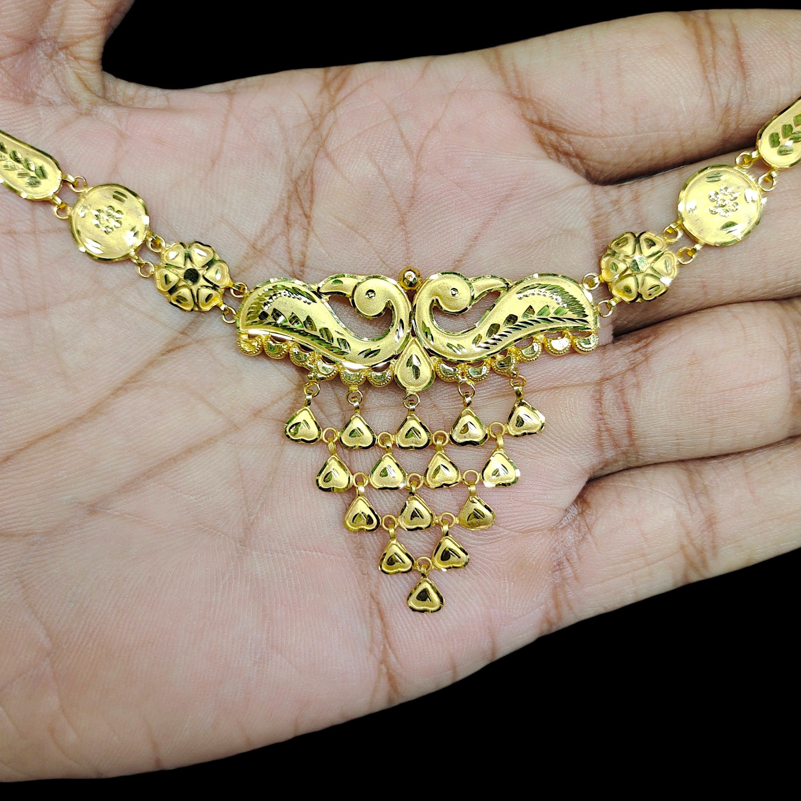 GOLD NECKLACE-(WGT: 3.330 GM APPROX) BIS CERTIFIED HUID HALLMARK 375 9KT GOLD NECKLACE 1 PIECE FOR WOMEN WITH FREE ADJUSTABLE TASSEL.(WPN9Y1)