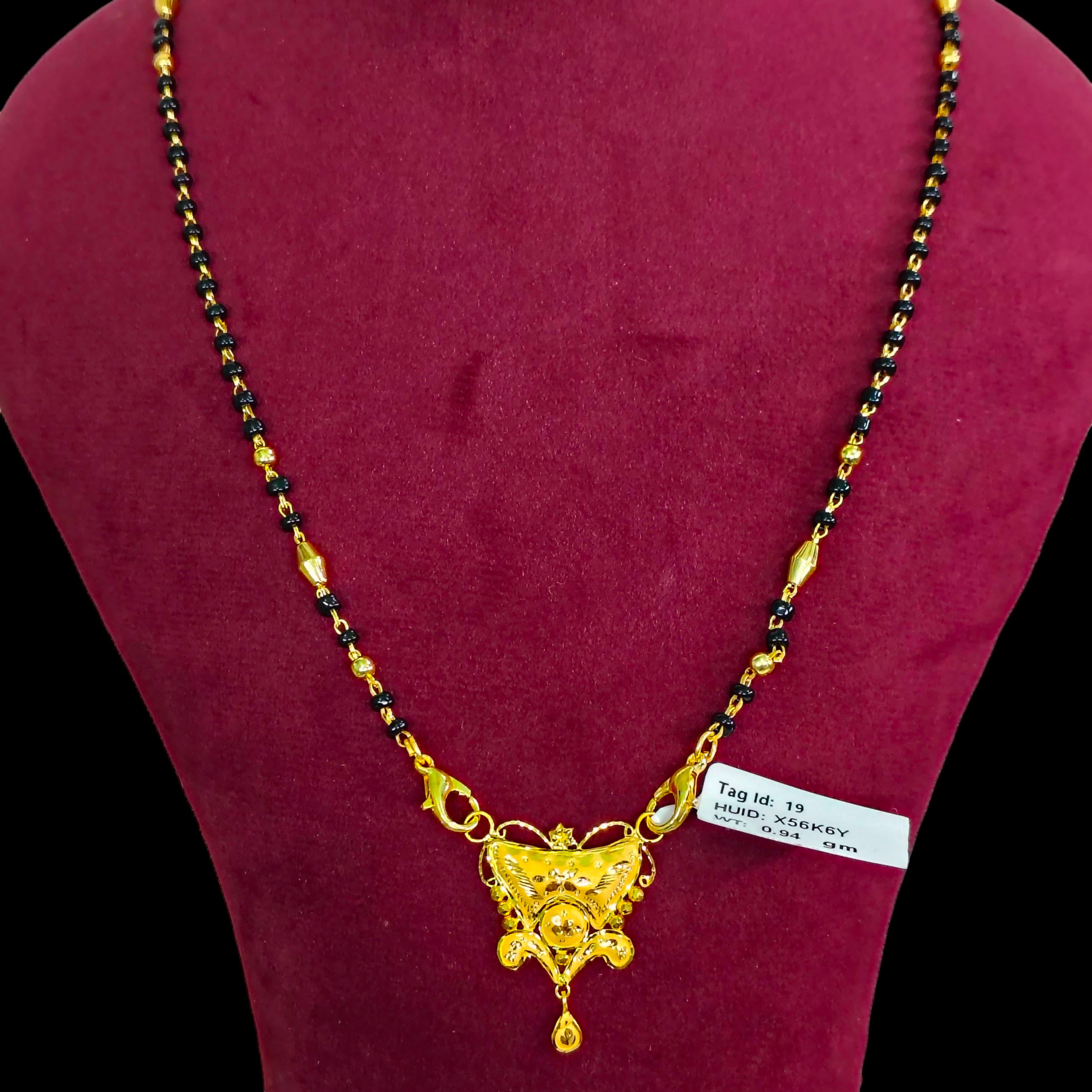 GOLD PENDANT- WGT: 0.940 GM APPROX 22KT HUID HALLMARK GOLD PENDANT MANGALSUTRA 1 PIECE WITH TASSEL.