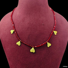 GCS22K- WGT: 0.680 GM APPROX HUID HALLMARK 22KT GOLD MOTI SELIHAR 1 PIECE WITH CRYSTAL CHAIN.(T5V4MN)