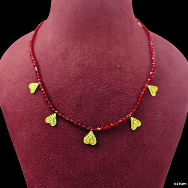 GCS22K- WGT: 0.680 GM APPROX HUID HALLMARK 22KT GOLD MOTI SELIHAR 1 PIECE WITH CRYSTAL CHAIN.(T5V4MN)