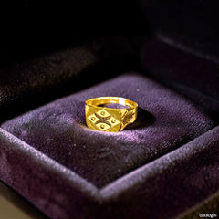 BABY JEWELLERY- TRJ WGT: 0.330 GM APPROX 375 9KT HUID HALLMARK GOLD BABY FINGER RING 1 PIECE FOR RICE CEREMONY & BIRTHDAY. (U9S6BS)