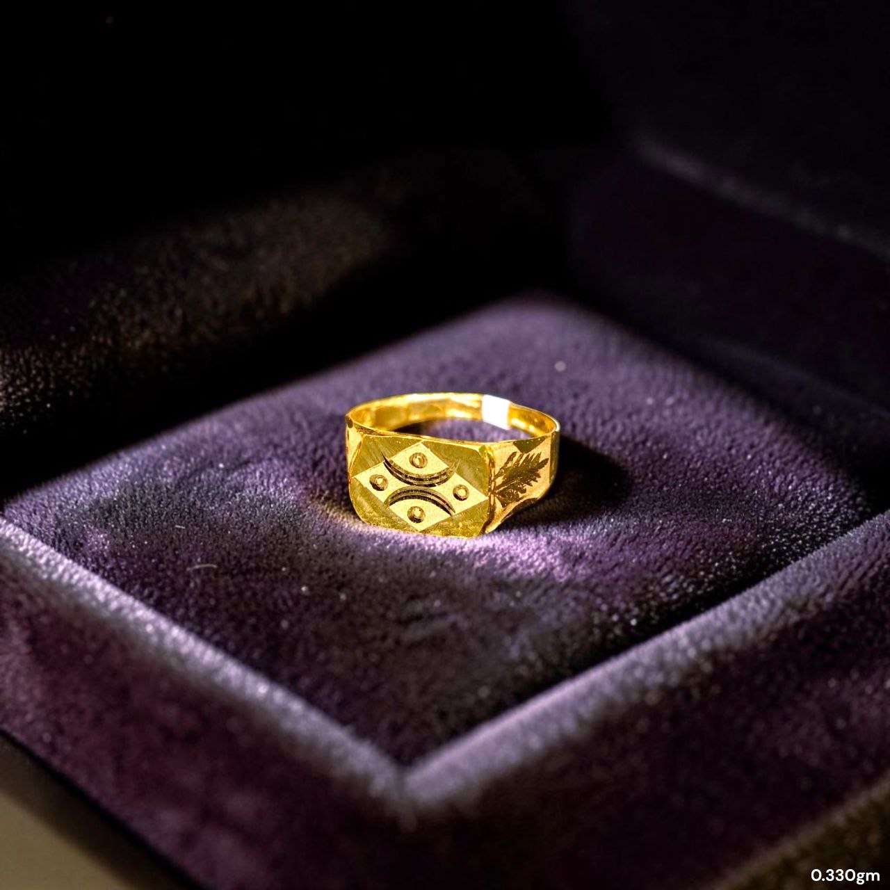 BABY JEWELLERY- TRJ WGT: 0.330 GM APPROX 375 9KT HUID HALLMARK GOLD BABY FINGER RING 1 PIECE FOR RICE CEREMONY & BIRTHDAY. (U9S6BS)
