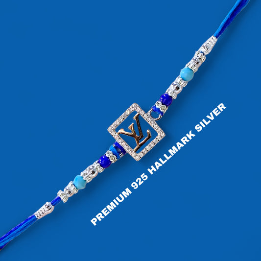 (RAKHI GIFTS) 925 HALLMARK SILVER RAKHI FOR RAKSHA BANDHAN GIFT FOR YOUR LOVING BROTHER (FREE DAIRYMILK CHOCOLATE INSIDE).