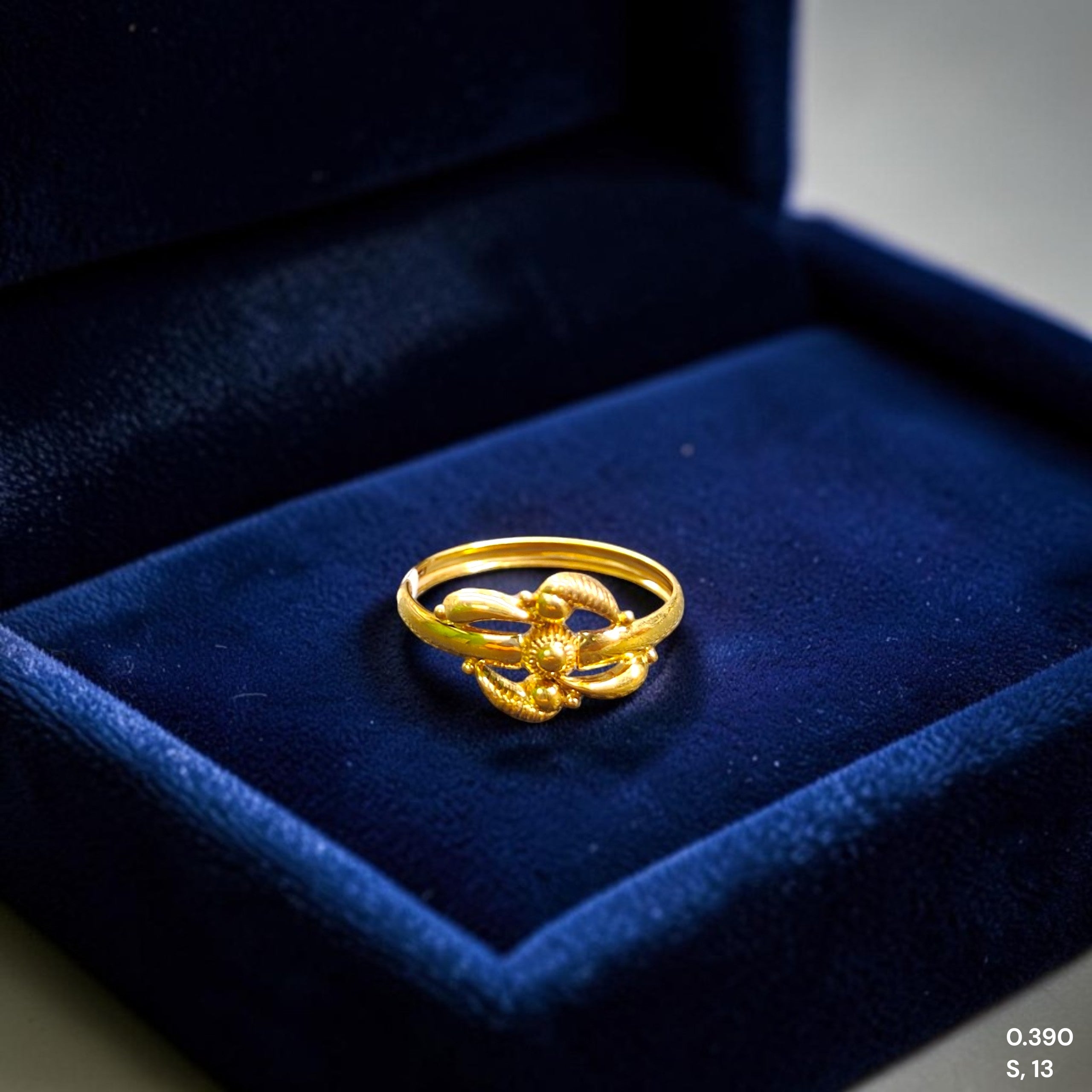 LADIES RING- (SIZE: 13) WGT: 0.390 GM APPROX BIS CERTIFIED HUID HALLMARK 9KT GOLD THUMB RING FOR UNISEX 1 PIECE.