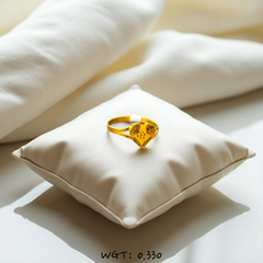 (GBJ) TRJ WGT: 0.330 GM APPROX 22KT HUID HALLMARK GOLD BABY FINGER RING 1 PIECE FOR RICE CEREMONY & BIRTHDAY.