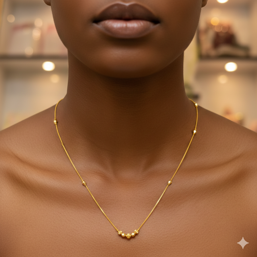 GCH-(WGT: 2.750 GM APPROX) BIS CERTIFIED HUID HALLMARK 9KT GOLD CHAIN WITH PENDANT (16 INCH) 1 PIECE FOR WOMEN.