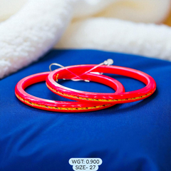 (GSP) TRJ (SIZE: 27) WGT: 0.900 GM APPROX 22KT HUID HALLMARK GOLD POLA BANGLES 1 PAIR DESIGN FOR REGULAR USE.