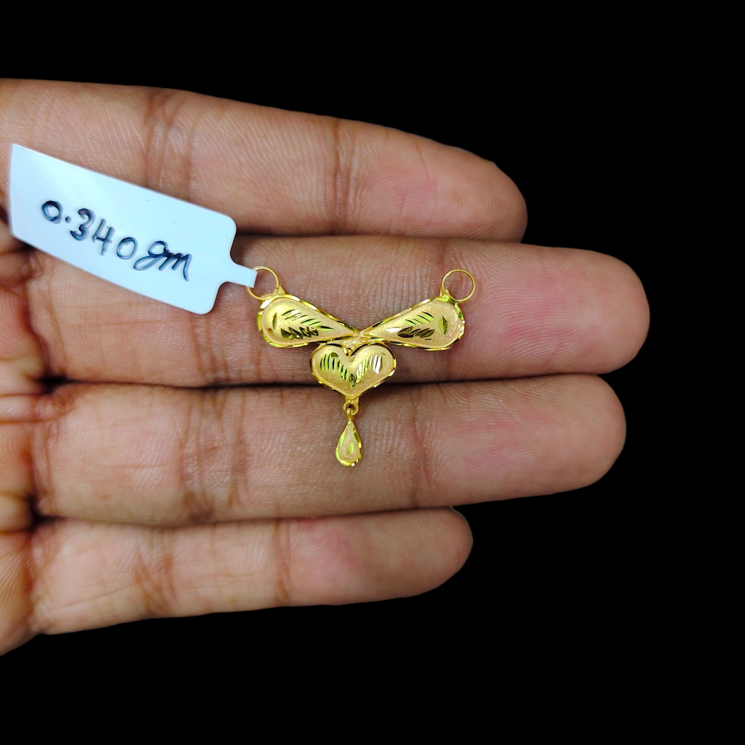 GOLD PENDANT- (WGT: 0.340 GM APPROX) BIS CERTIFIED HUID HALLMARK 375 9KT GOLD PENDANT FOR WOMEN 1 PIECE WITH FREE MANGALSUTRA & TASSEL.