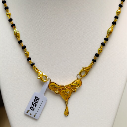 TRJ WGT: 0.500 GM APPROX KDM GOLD PENDANT WITH MANGALSUTRA & ADJUSTABLE TASSEL 1 PIECE (50 TONCH) FOR BEST GIFT IN MARRIAGE.