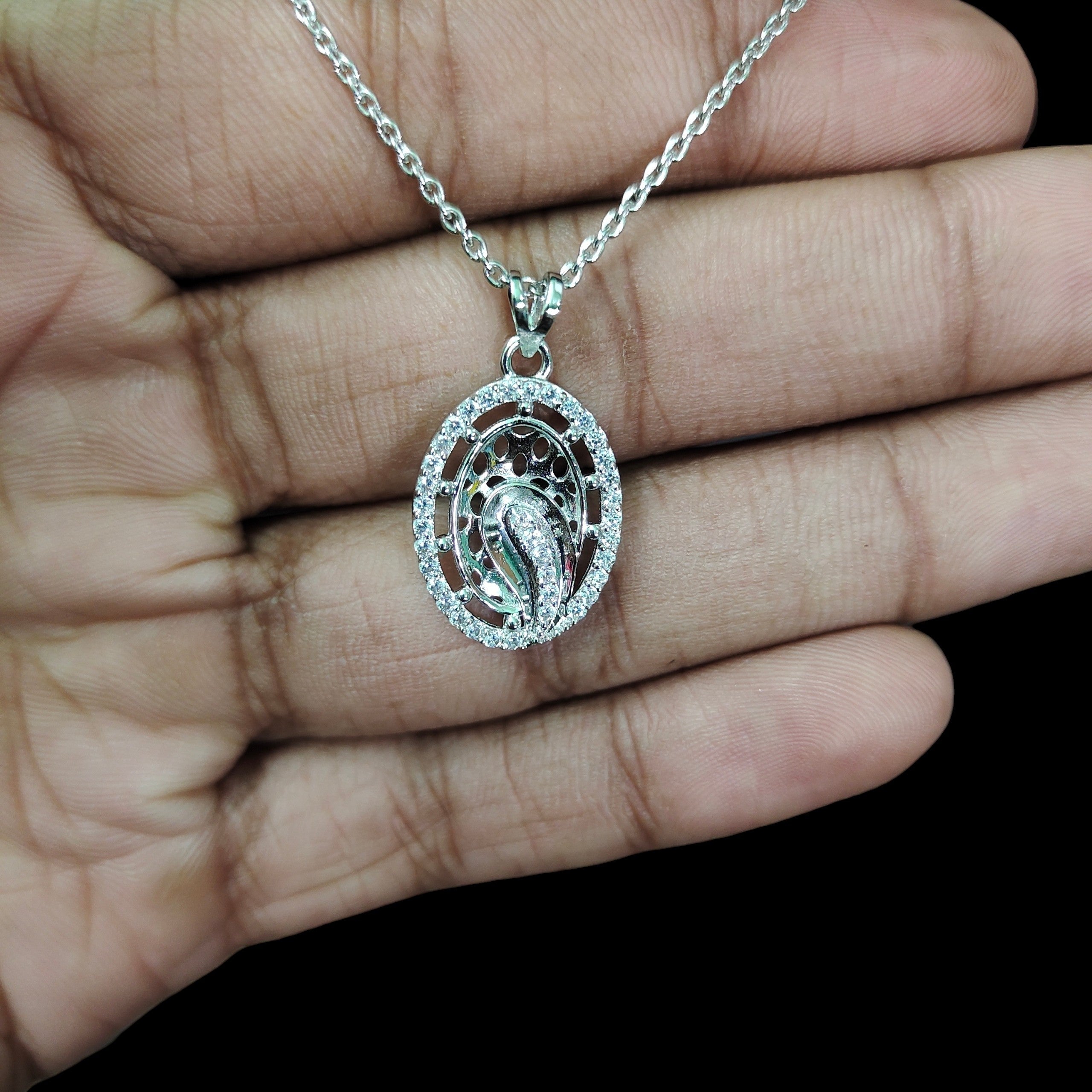 SILVER PENDANT- 625 SILVER PENDANT SET WITH EARRINGS SOLD ON MRP) - *CHAIN INCLUDED* (NON EXCHANGEABLE ITEM)