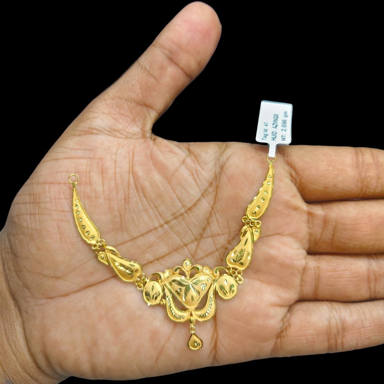 GOLD CHOKER NECKLACE-(WGT: 2.696 GM APPROX) BIS CERTIFIED HUID HALLMARK 9KT GOLD NECKLACE 1 PIECE FOR WOMEN.