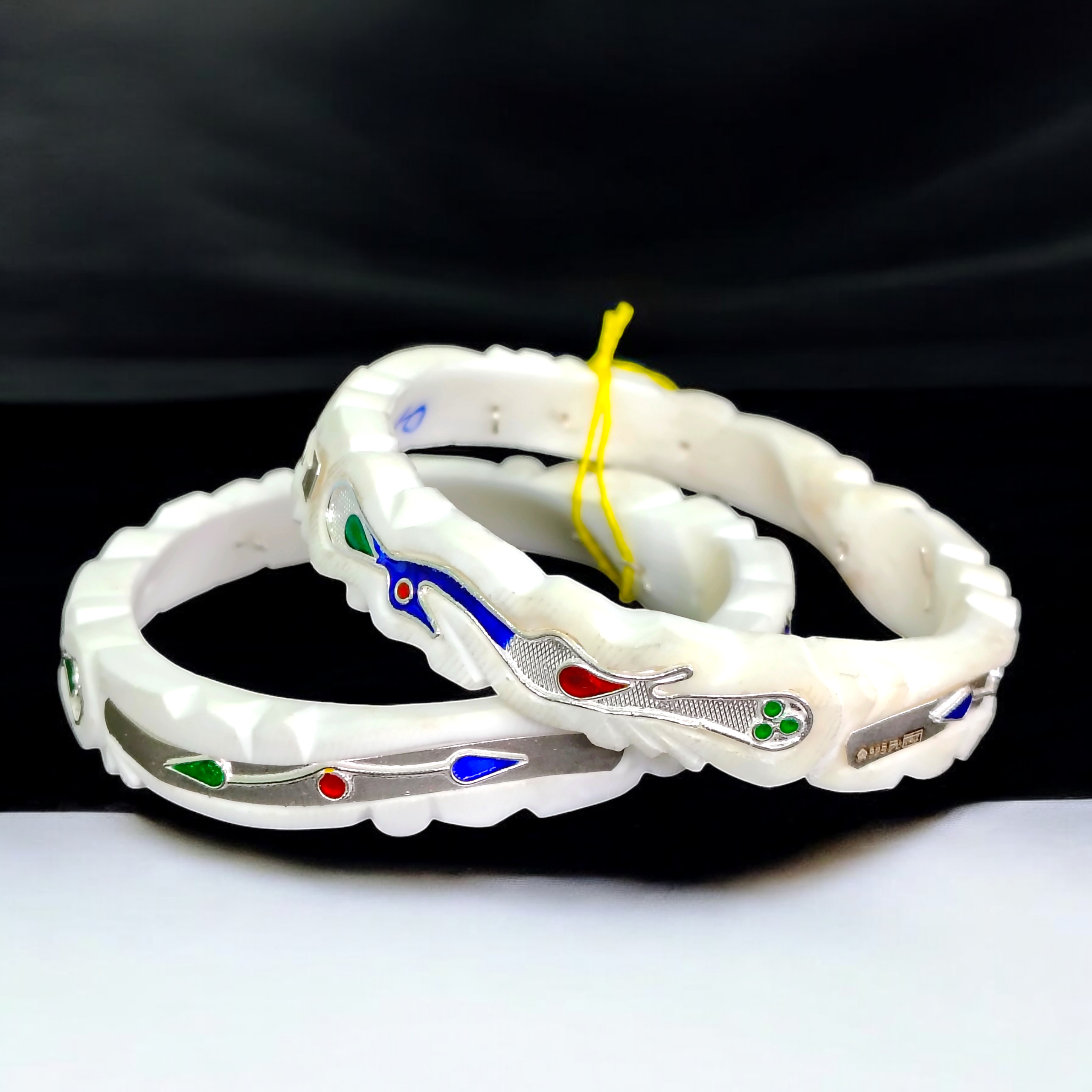 SILVER SAKHA- CERTIFIED  BIS HALLMARK 925 SILVER OXIDIZED DESIGN SAKHA BADHANO 1 PAIR (WGT: 7.00 GM APPROX) FOR WOMEN REGULAR USE (SOLD AS MRP).