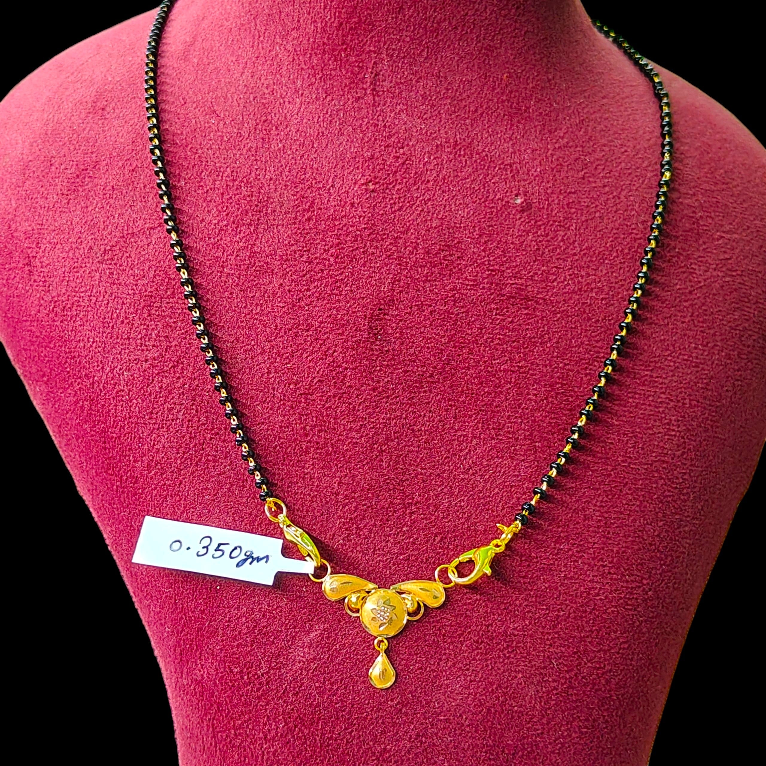GOLD PENDANT- (WGT: 0.350 GM APPROX) BIS CERTIFIED HUID HALLMARK 375 9KT GOLD PENDANT FOR WOMEN 1 PIECE WITH FREE MANGALSUTRA & TASSEL.