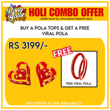 TRJ (HOLI RANG BARSE COMBO OFFER) BUY 1 PAIR KDM GOLD POLA TOPS WGT 0.300 GM APPROX & GET FREE LAMINATION VIRAL POLA 1 PAIR -NON EXCHANGEABLE COMBO(GET RANDOM DESIGN) (SOLD ON MRP).