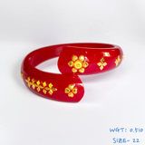 (SIZE- 22) RED COLOUR 18KT HALLMARK GOLD BRACELET POLA 1 PIECE FOR MARRIED WOMEN (REGULAR USE) APPROX WGT: 0.510 GM