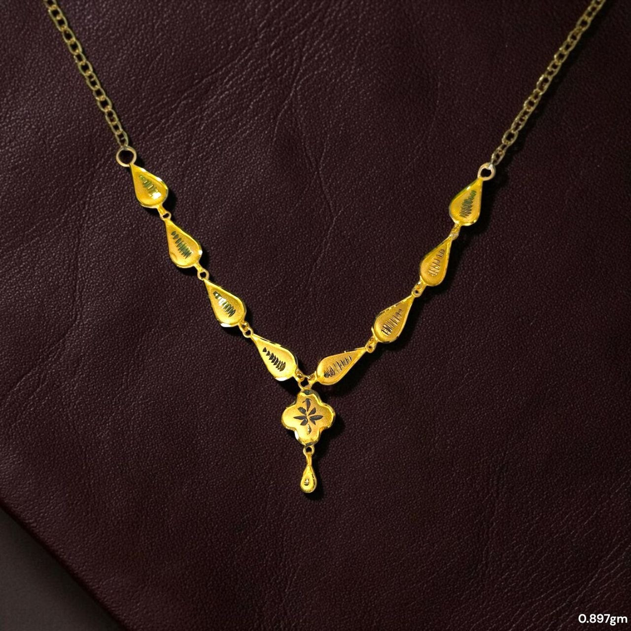 GOLD CHOKER NECKLACE-(WGT: 0.897 GM APPROX) BIS CERTIFIED HUID HALLMARK 9KT GOLD NECKLACE 1 PIECE FOR WOMEN.