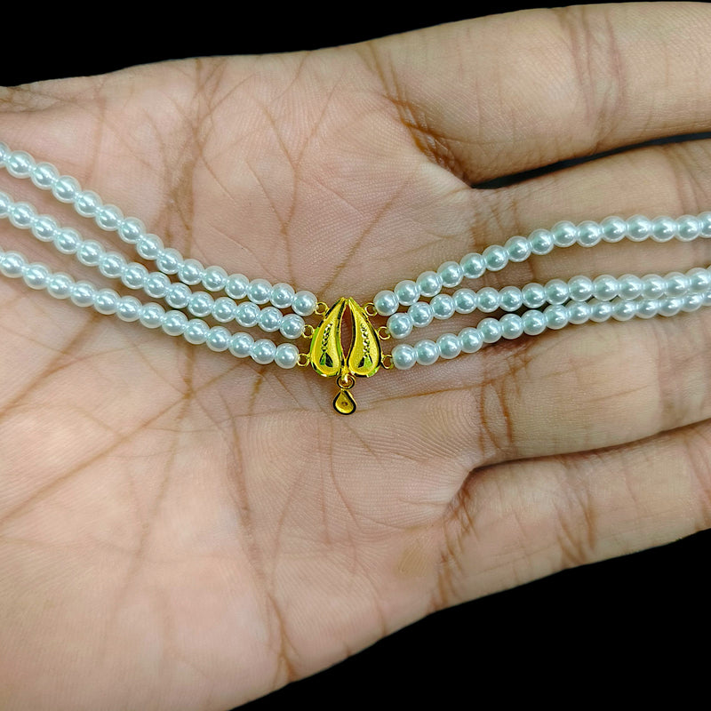 GMC22K- (SJ1958) (WGT: 0.630 GM APPROX) BIS HALLMARK CERTIFIED 916 22KT GOLD MOTI CHOKER 1 PIECE  WITH ADJUSTABLE TASSEL FOR GIFT IN MARRIAGE.