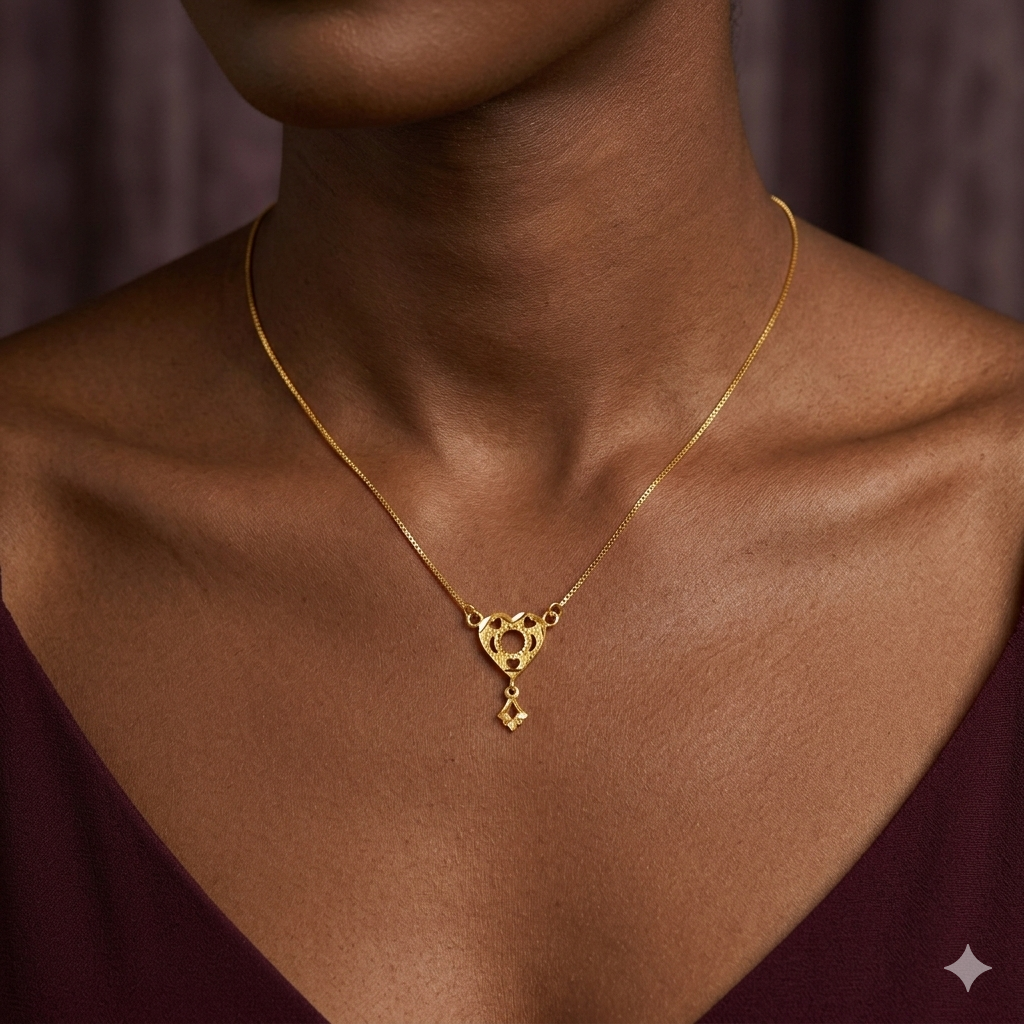 GOLD CHAIN- (WGT: 1.813 GM APPROX) BIS CERTIFIED HUID HALLMARK 9KT GOLD CHAIN WITH PENDANT (17 INCH) 1 PIECE FOR WOMEN.