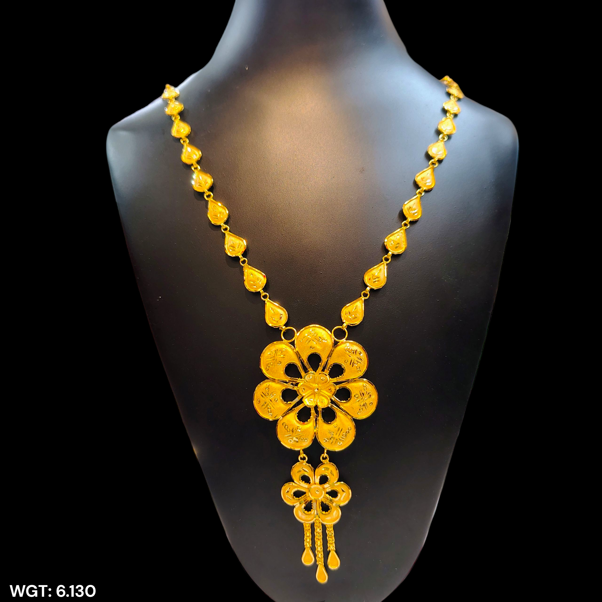 (GCN22) BIS CERTIFIED HUID HALLMARK 916 22KT GOLD NECKLACE CHOKER (APPROX WGT: 6.130 GM) 1 PIECE FOR WOMEN.