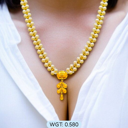 BIS CERTIFIED WGT: 0.580 GM APPROX HUID HALLMARK 916 22KT GOLD MOTI PENDANT 1 PIECE FOR YOUR BEAUTIFUL WIFE.